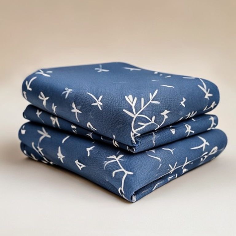 Hand Block Print Cotton — Indigo Buti (per metre)